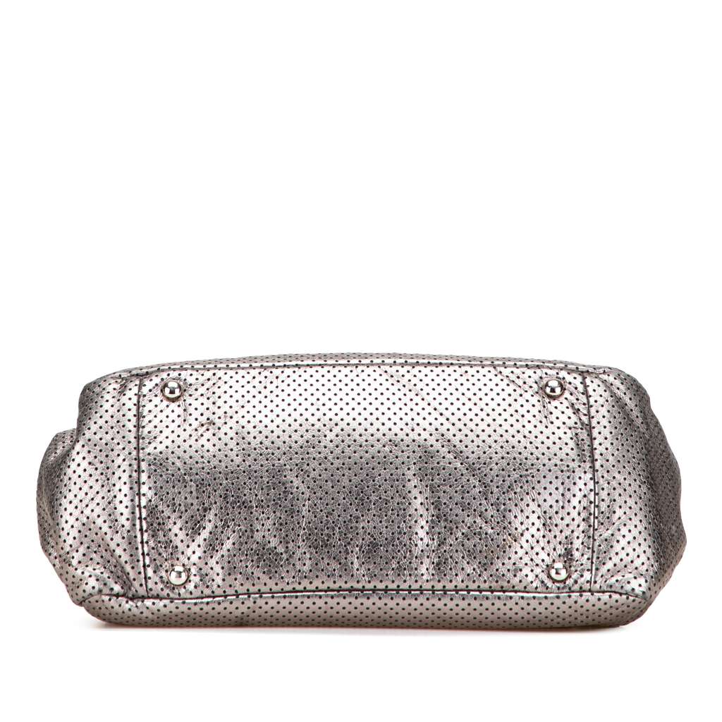 Chanel Metallic Perforated Calfskin Drill Accordion Flap - Image 6