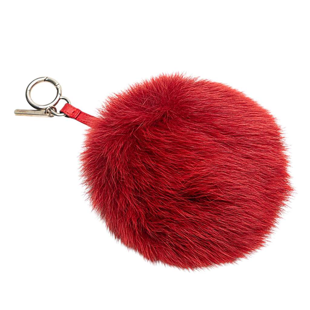 Fendi Fox Fur Pompom Bag Charm - Side view