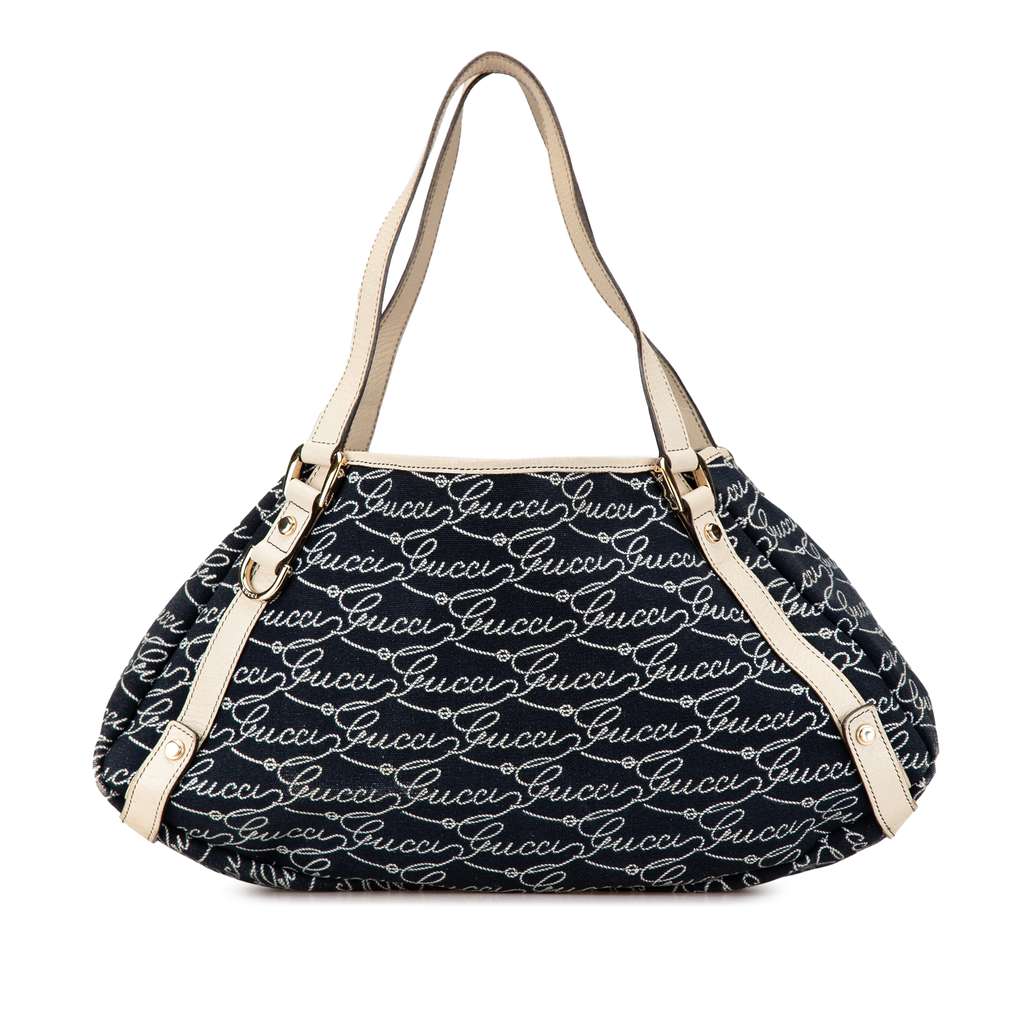 Gucci 85th Anniversary Canvas Logo Abbey D Ring Tote