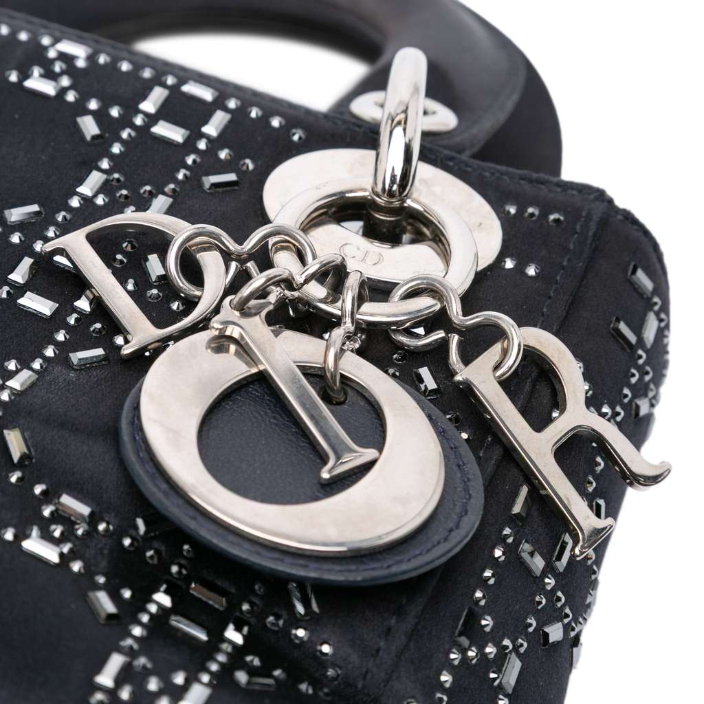 Dior Mini Satin Cannage Strass Crystal Embellished Lady Dior - Detail 1