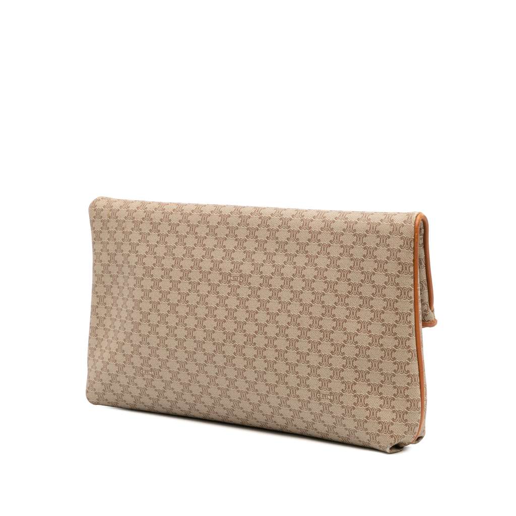 Celine Macadam Coated Canvas Clutch - Back view