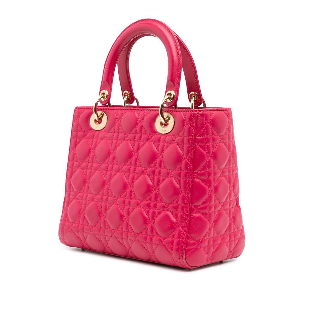 Dior Medium Lambskin Cannage Lady Dior - Back view