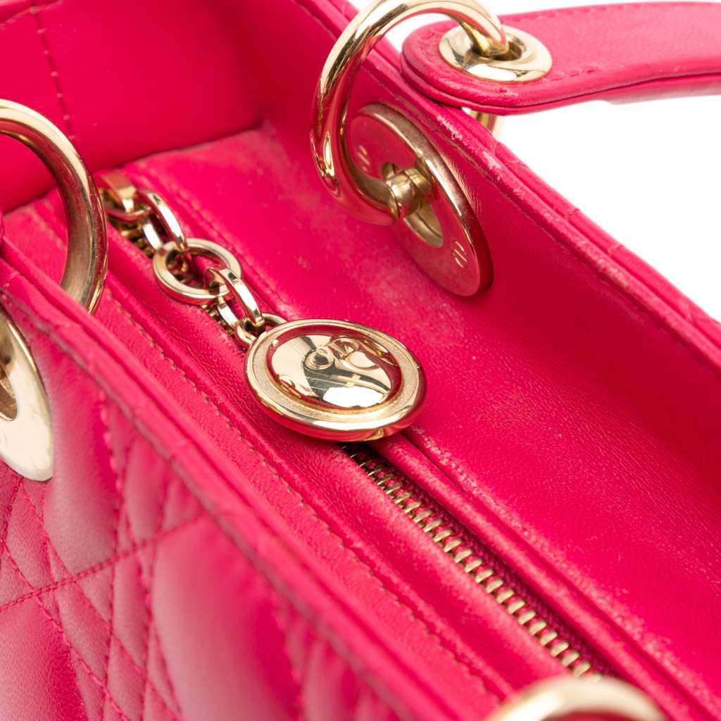 Dior Medium Lambskin Cannage Lady Dior - Image 10