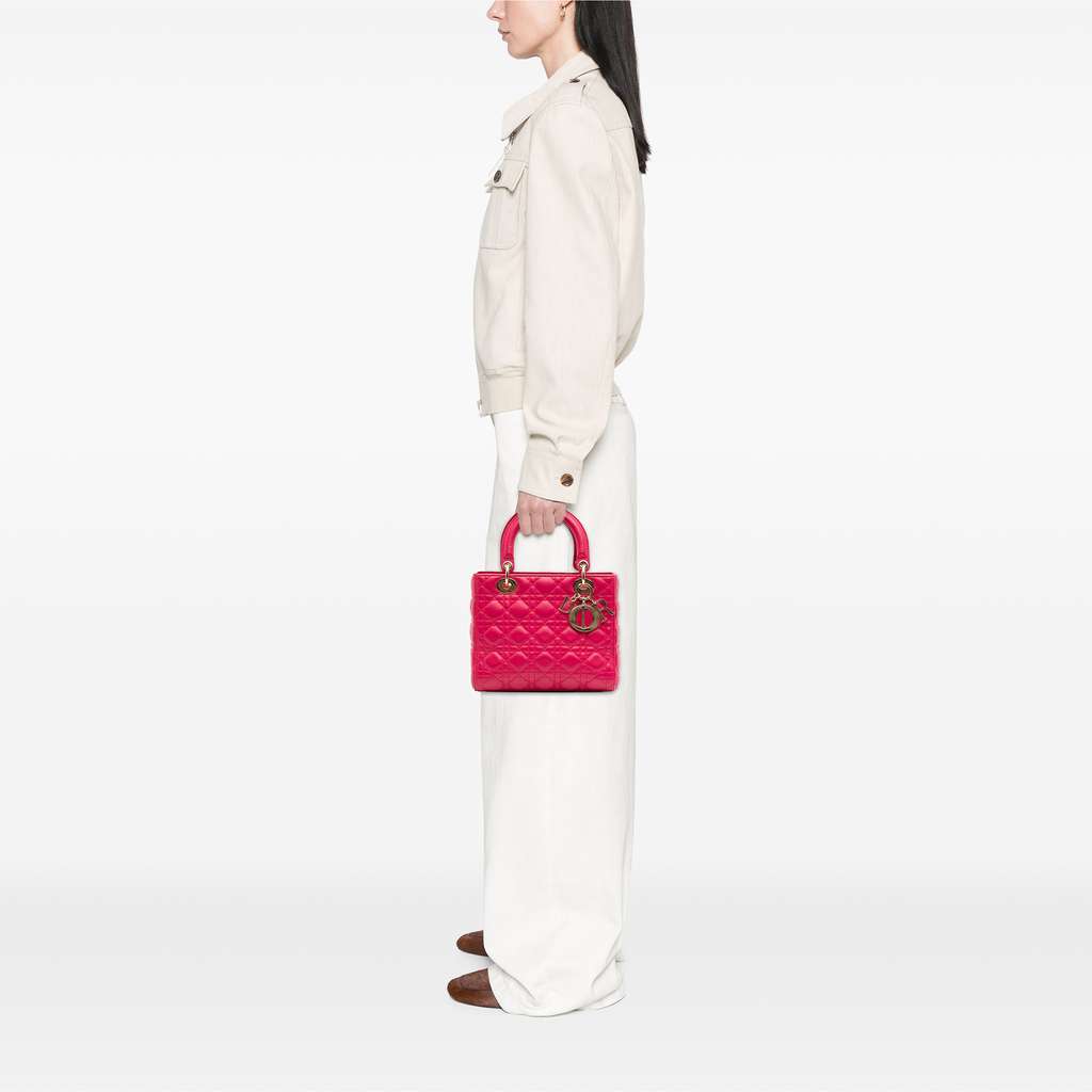 Dior Medium Lambskin Cannage Lady Dior - Image 11