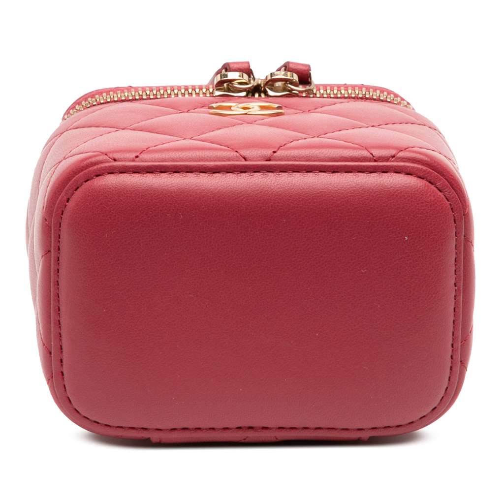 Chanel Mini CC Quilted Lambskin Top Handle Vanity Case With Chain - 3