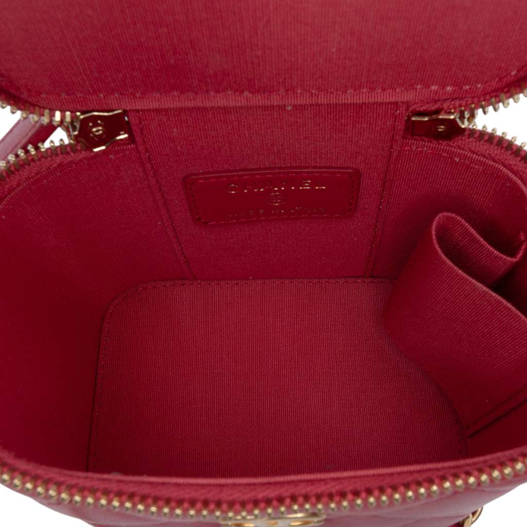 Chanel Mini CC Quilted Lambskin Top Handle Vanity Case With Chain - 4