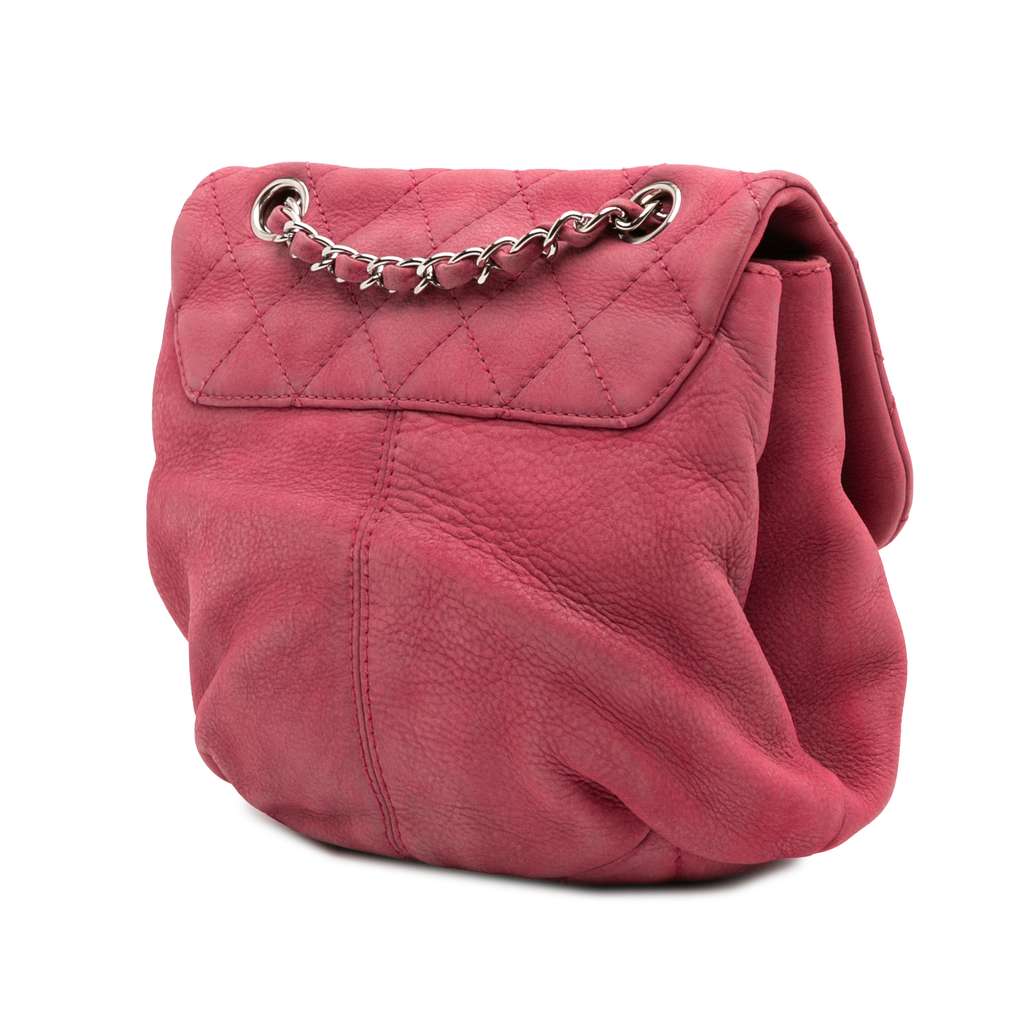 Chanel Mini Quilted Nubuck Trianon Messenger Flap - Back view