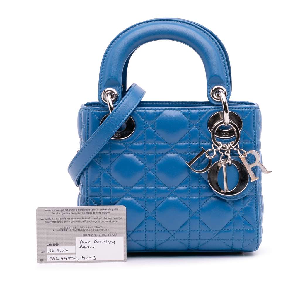 Dior Mini Lambskin Cannage Lady Dior - Image 13