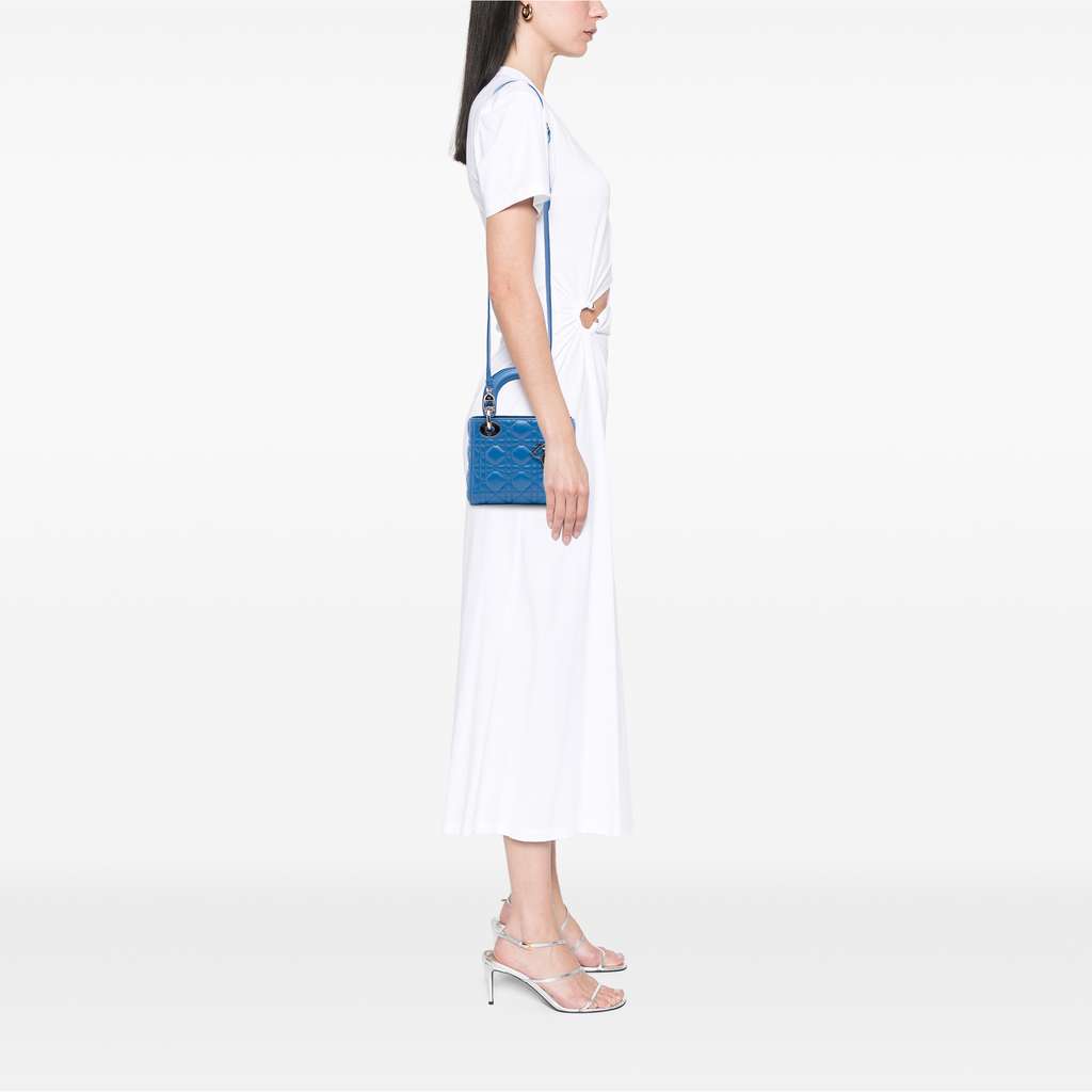 Dior Mini Lambskin Cannage Lady Dior - Image 12