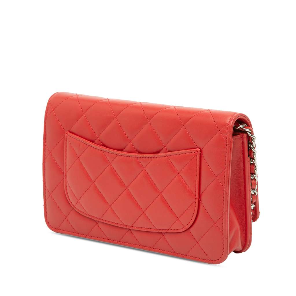 Chanel CC Quilted Lambskin Wallet on Chain - Back view