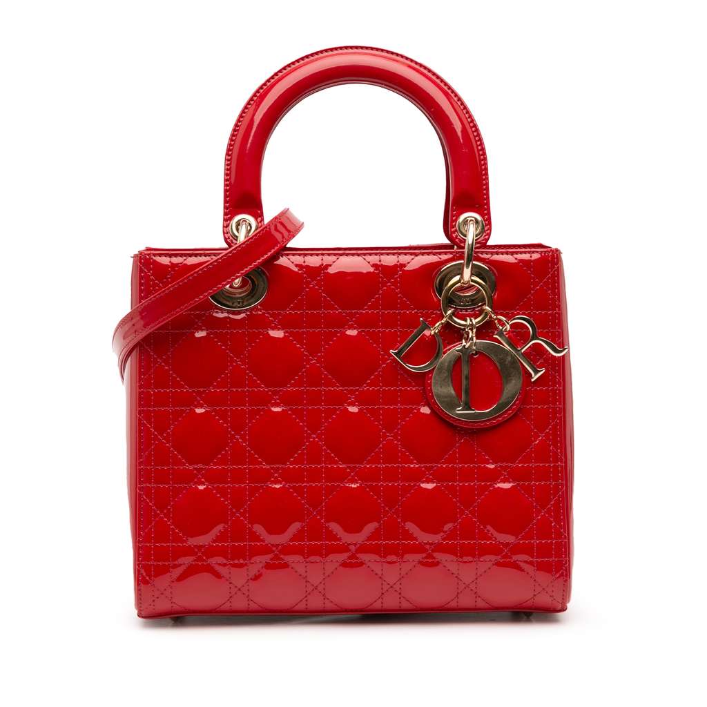 Dior Medium Patent Cannage Lady Dior