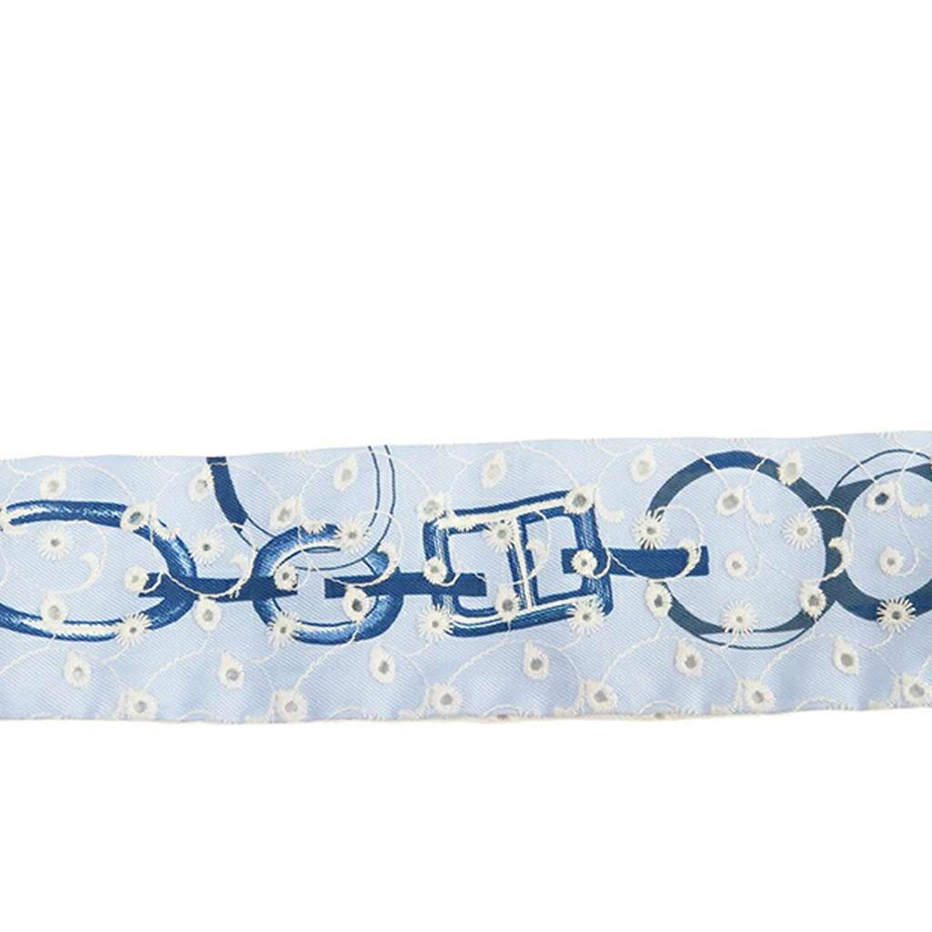 Hermès Do Re Boucles Broderie Anglaise Twilly Silk Scarf - Back view