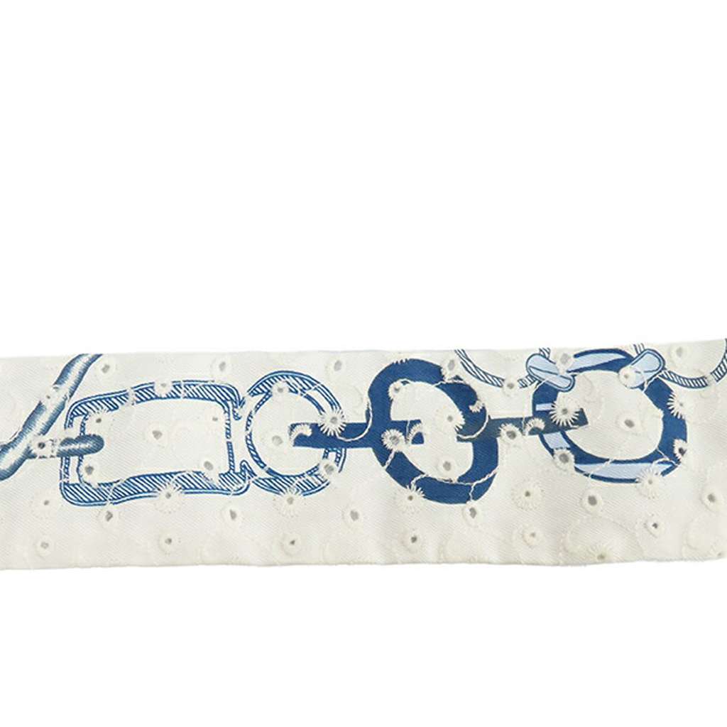 Hermès Do Re Boucles Broderie Anglaise Twilly Silk Scarf - Image 6
