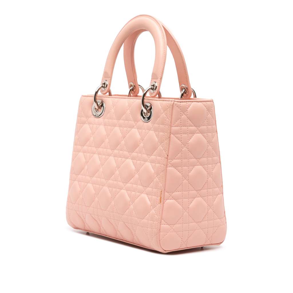 Dior Medium Lambskin Cannage Lady Dior - Back view