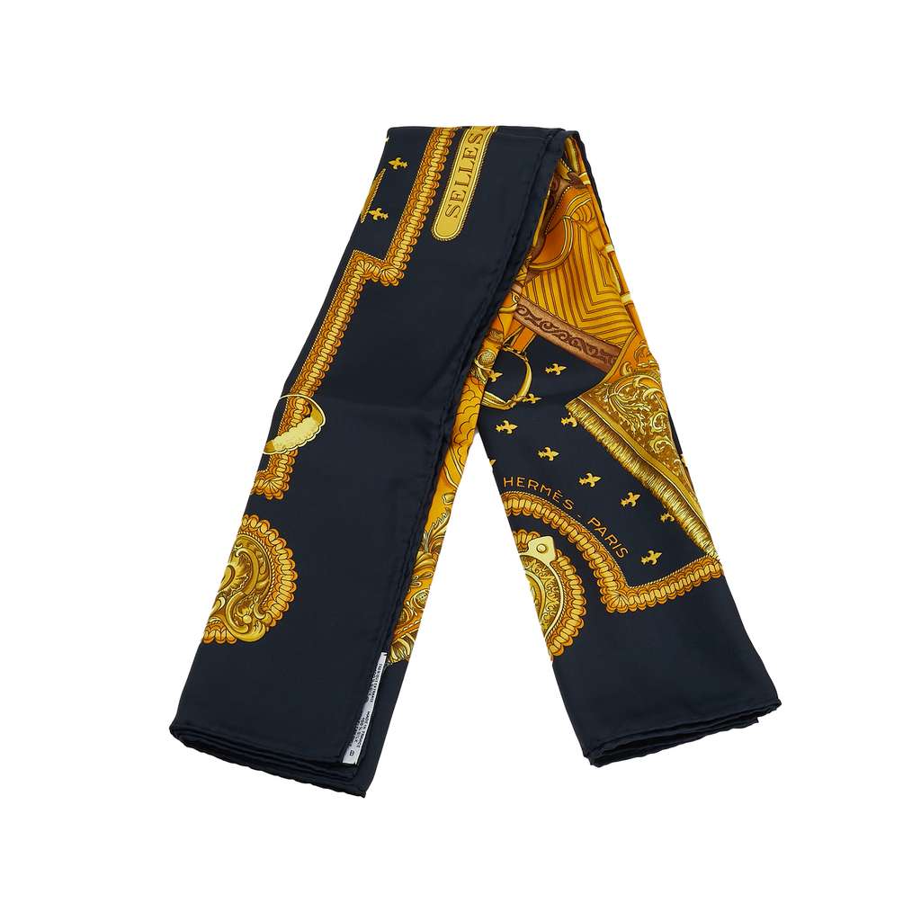 Hermès Selles A Housse Silk Scarf