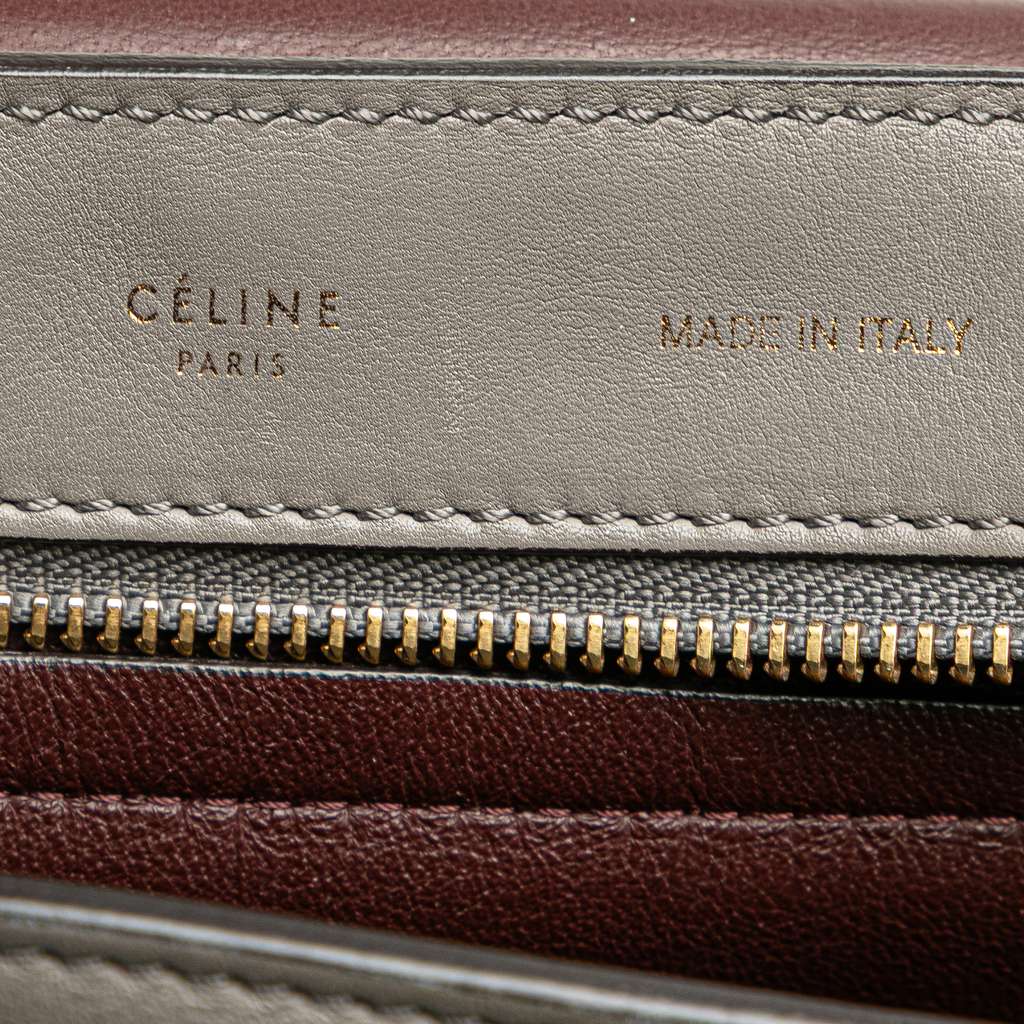 Celine Large Croc Embossed Nubuck and Calfskin Trapeze Satchel - 5