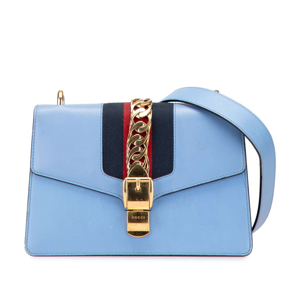 Gucci Small Leather Sylvie Web Satchel