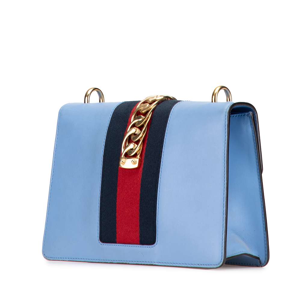 Gucci Small Leather Sylvie Web Satchel - Back view