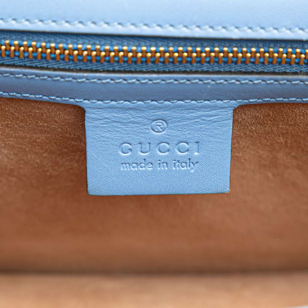 Gucci Small Leather Sylvie Web Satchel - Side view