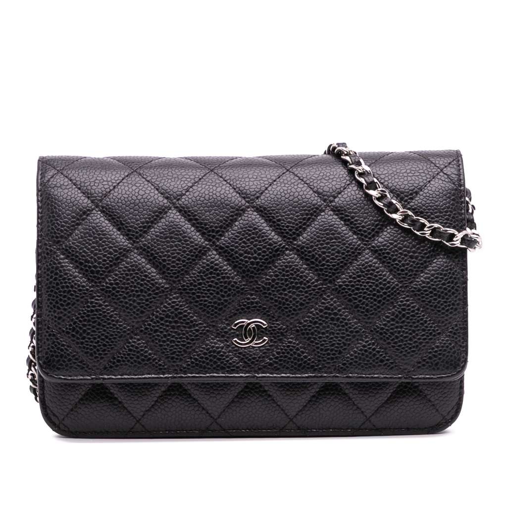 Chanel CC Quilted Caviar Wallet on Chain