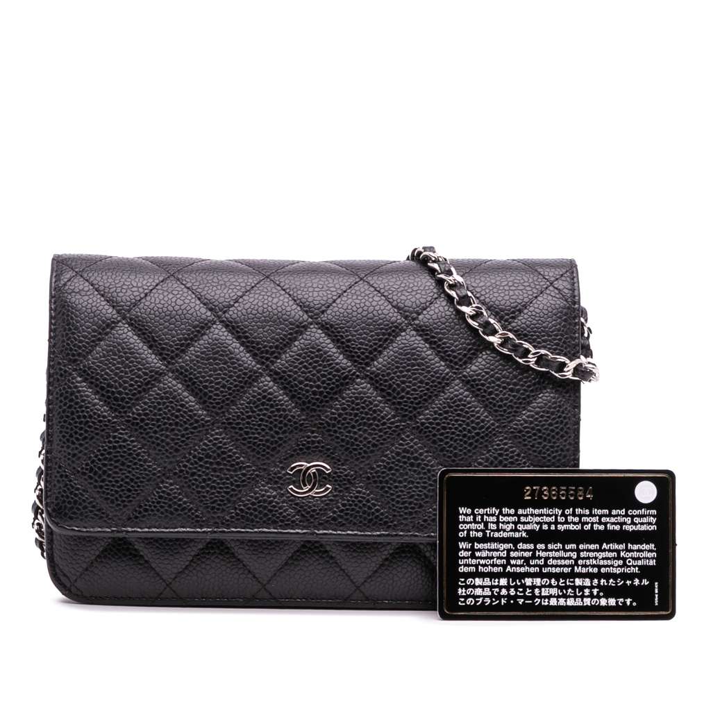 Chanel CC Quilted Caviar Wallet on Chain - Image 14