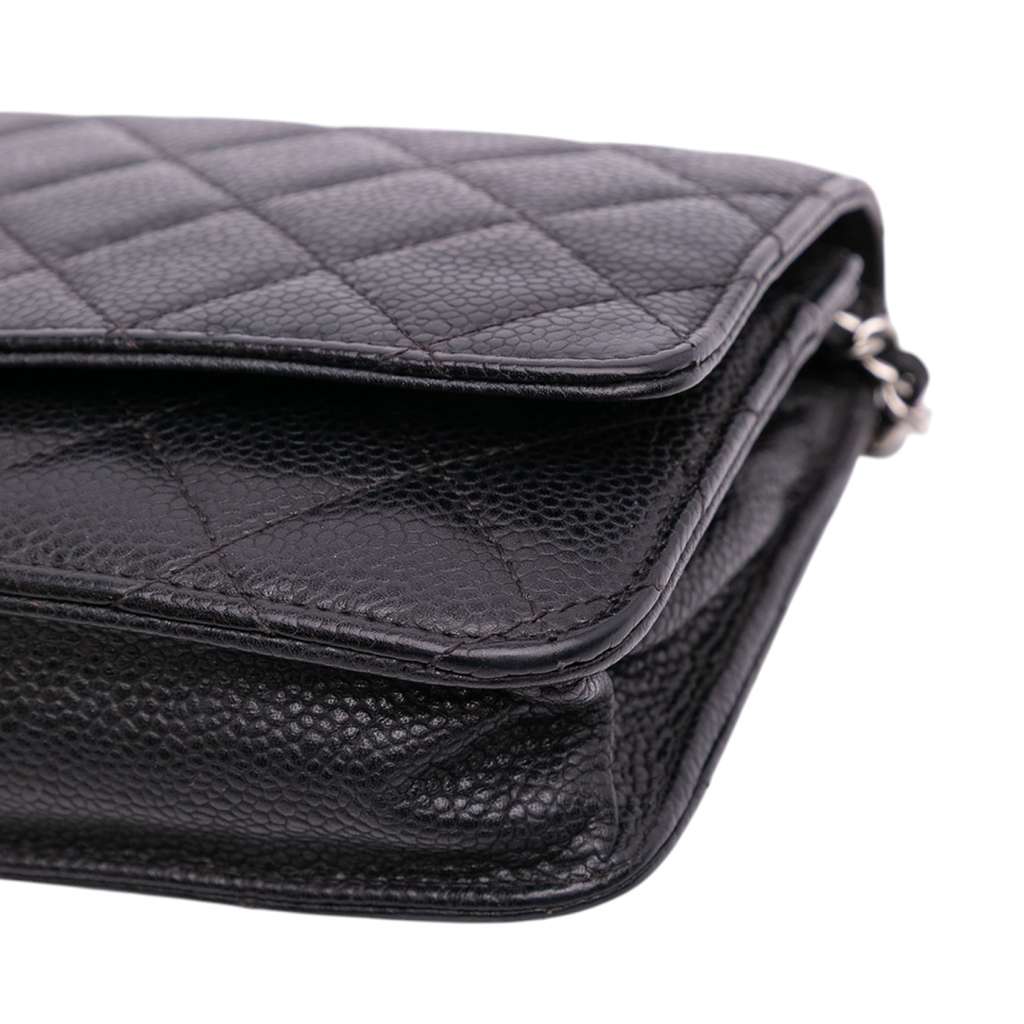 Chanel CC Quilted Caviar Wallet on Chain - Image 10