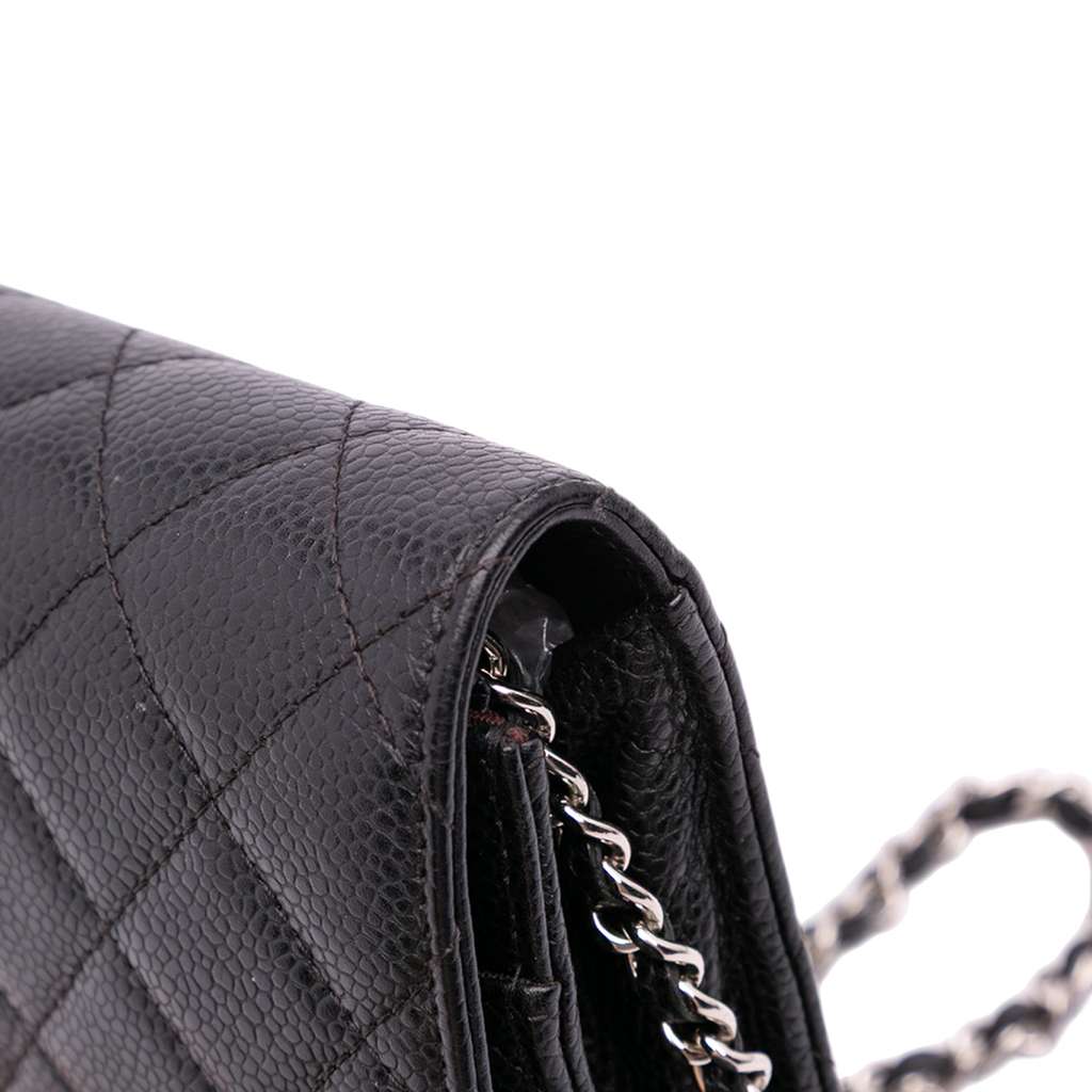 Chanel CC Quilted Caviar Wallet on Chain - Image 11