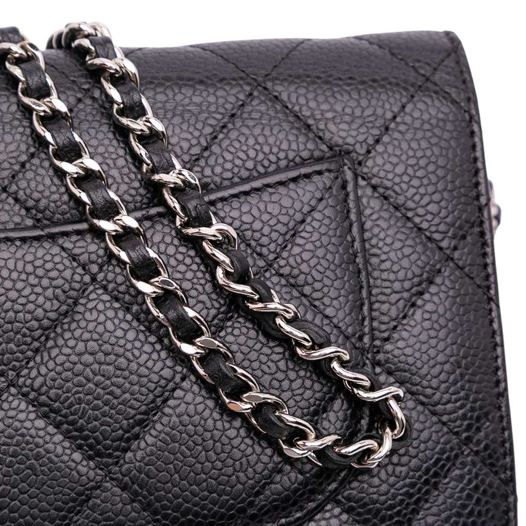 Chanel CC Quilted Caviar Wallet on Chain - Image 12