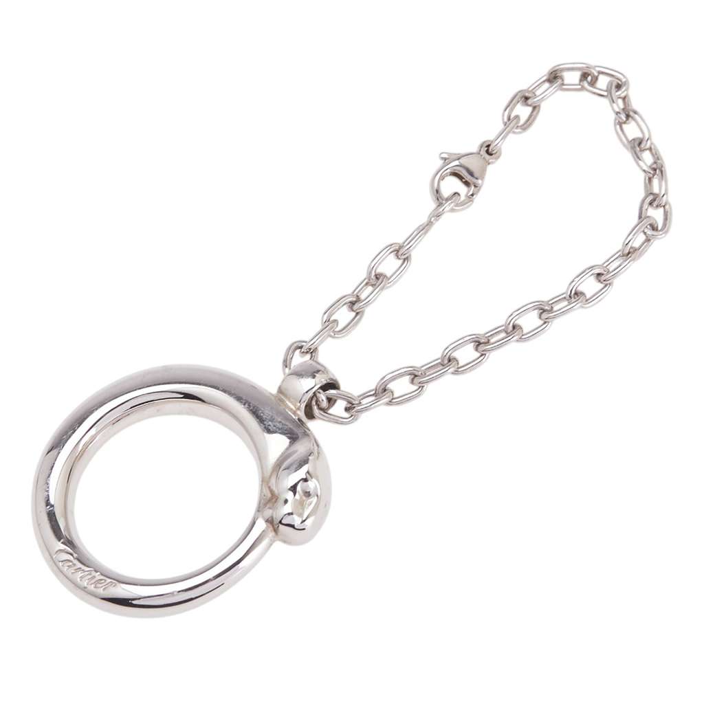 Cartier Silver Tone Panthere Chain Key Chain