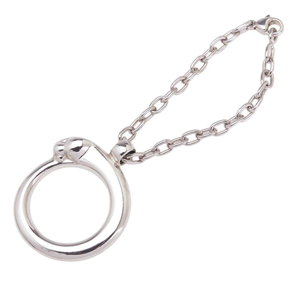 Cartier Silver Tone Panthere Chain Key Chain - Back view