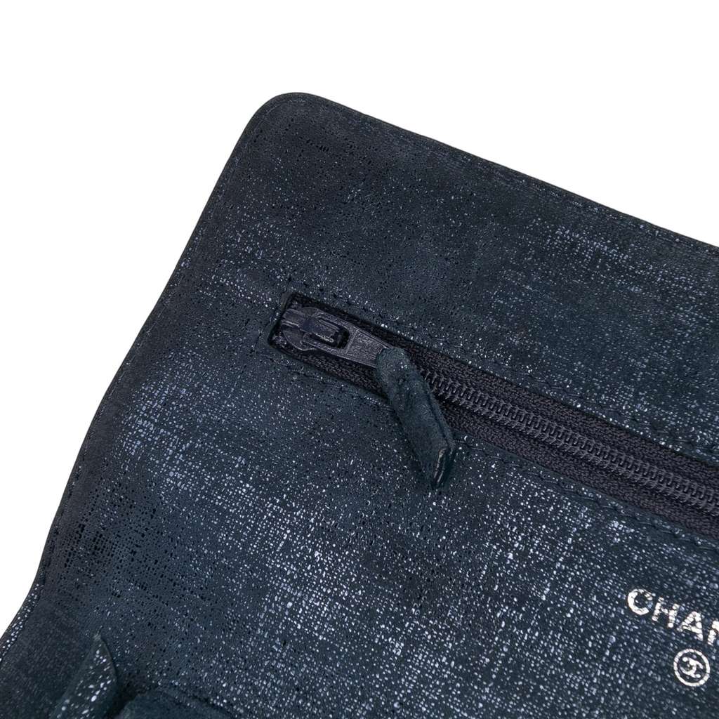 Chanel CC Quilted Metallic Fabric Wallet On Chain - 5