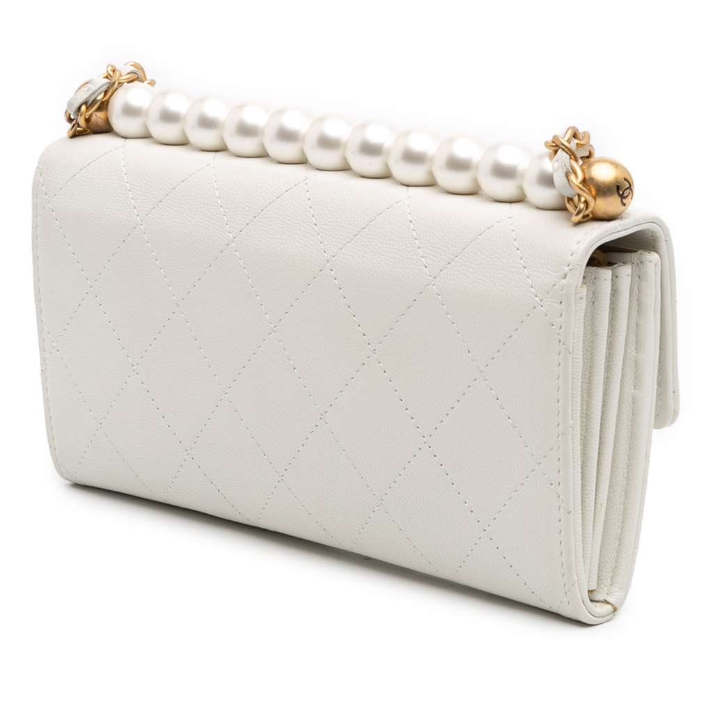 Chanel CC Quilted Goatskin Chic Pearls Wallet on Chain - 2