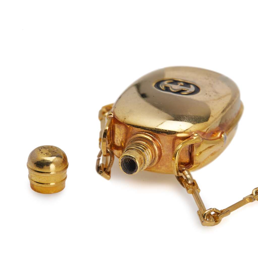 Gucci Gold Plated Perfume Bottle Pendant Necklace - 4