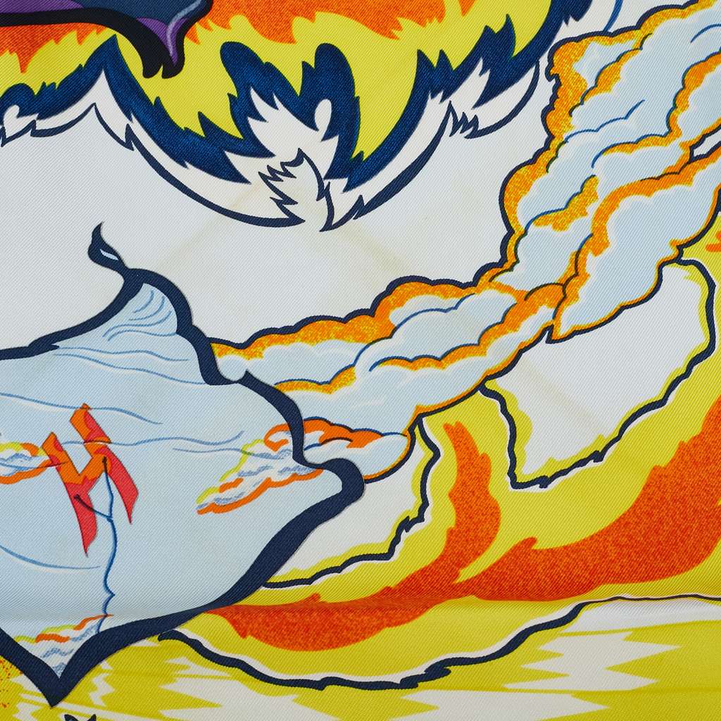 Hermès The Alfee 25th Anniversary Aube Libre Comme Lange Silk Scarf - Side view