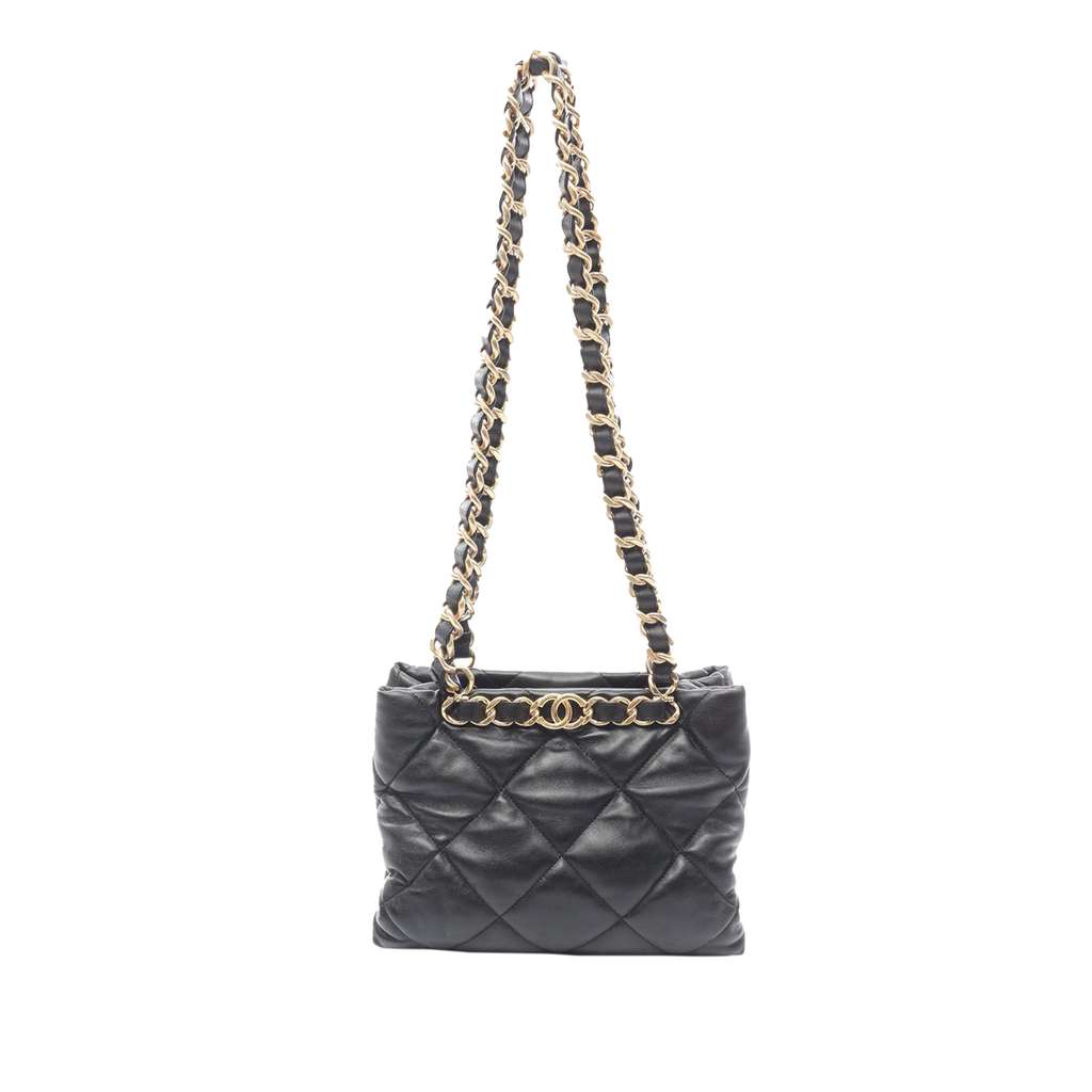 Chanel CC Quilted Lambskin Chain Shopping Bag