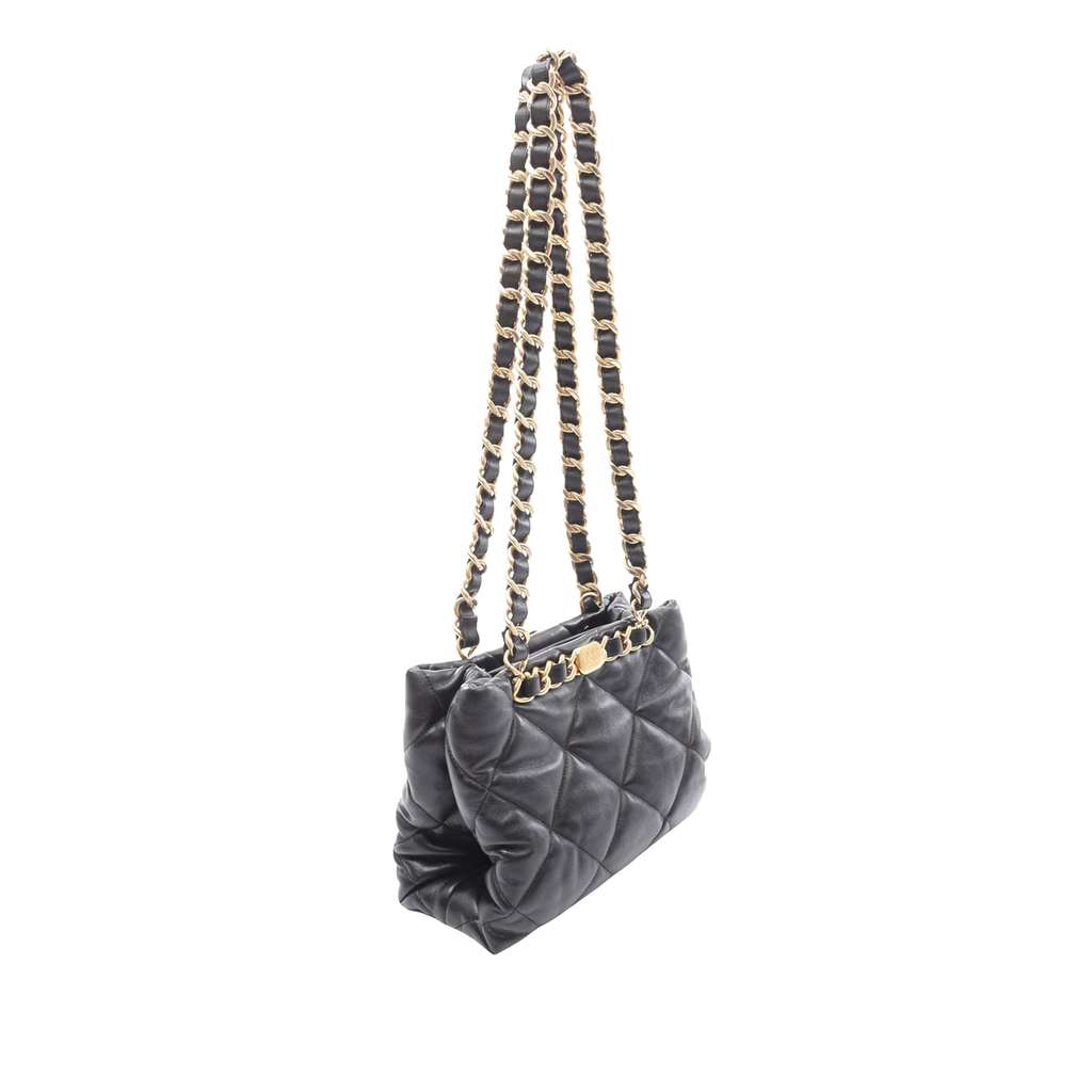 Chanel CC Quilted Lambskin Chain Shopping Bag - Back view