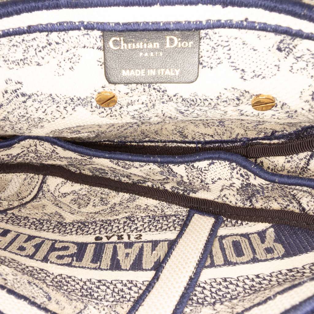 Dior Canvas Embroidered Toile de Jouy Saddle Bag - 4