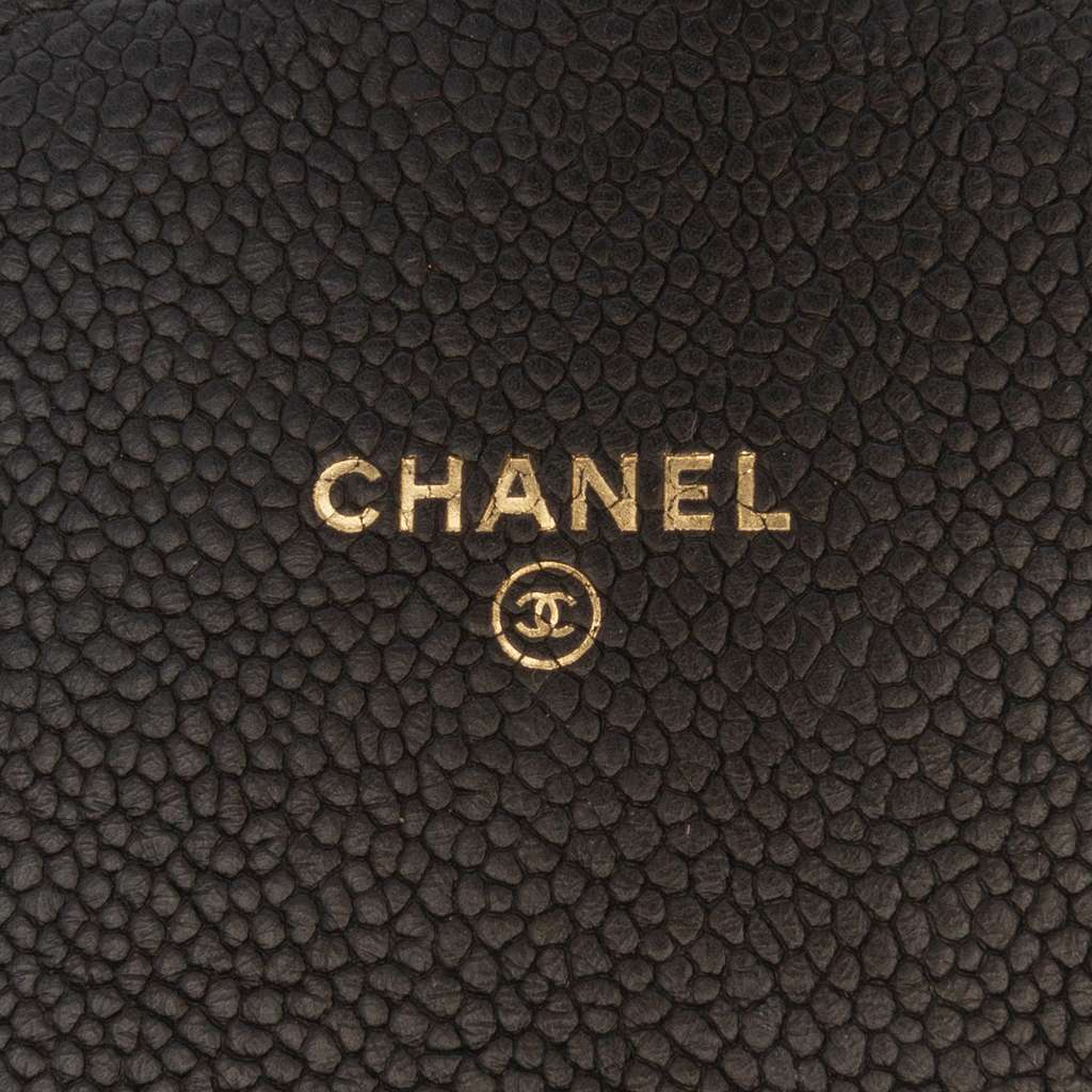 Chanel Paris-Cuba Square Quilted Caviar Thread Around Wallet On Chain - Side view