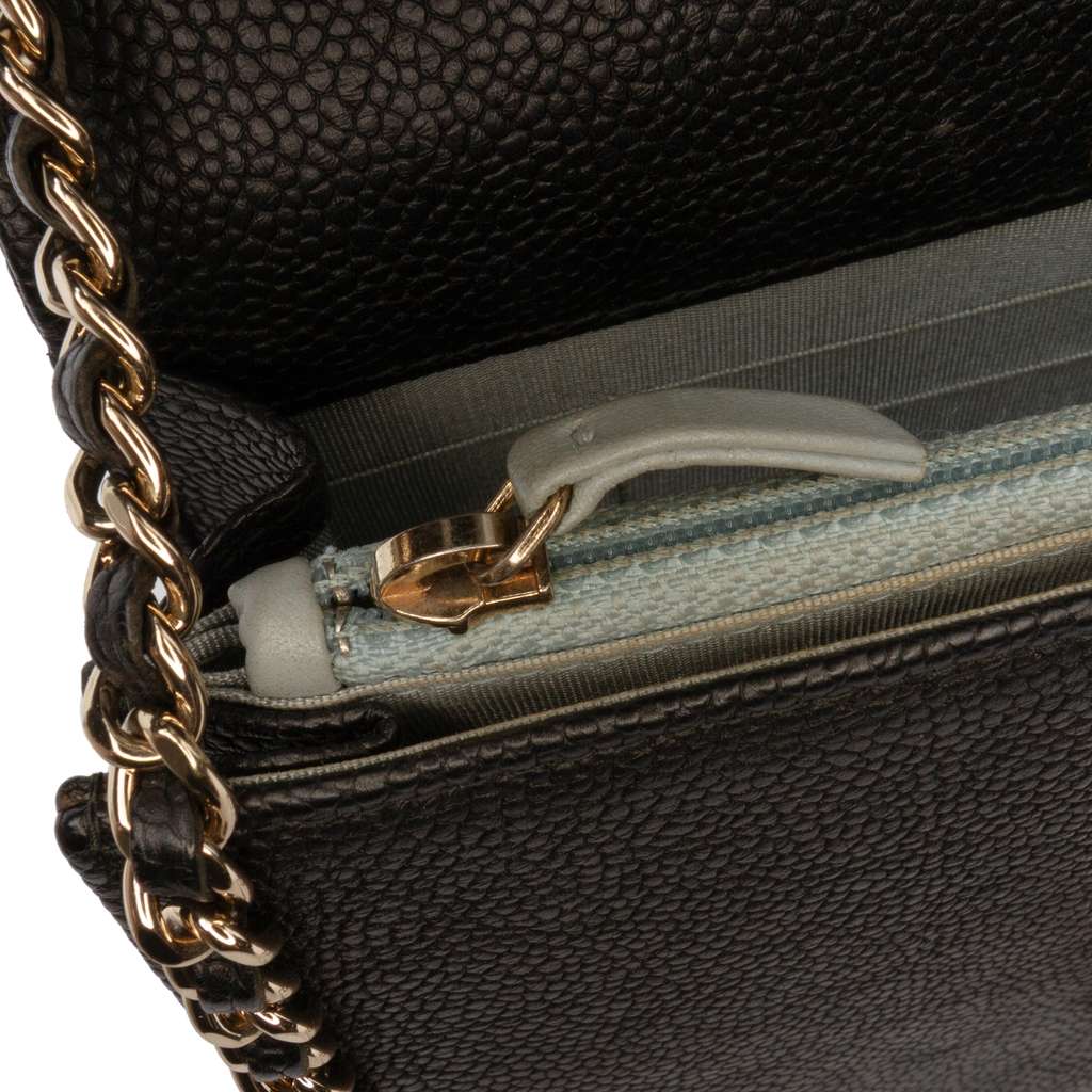 Chanel Paris-Cuba Square Quilted Caviar Thread Around Wallet On Chain - Detail 2
