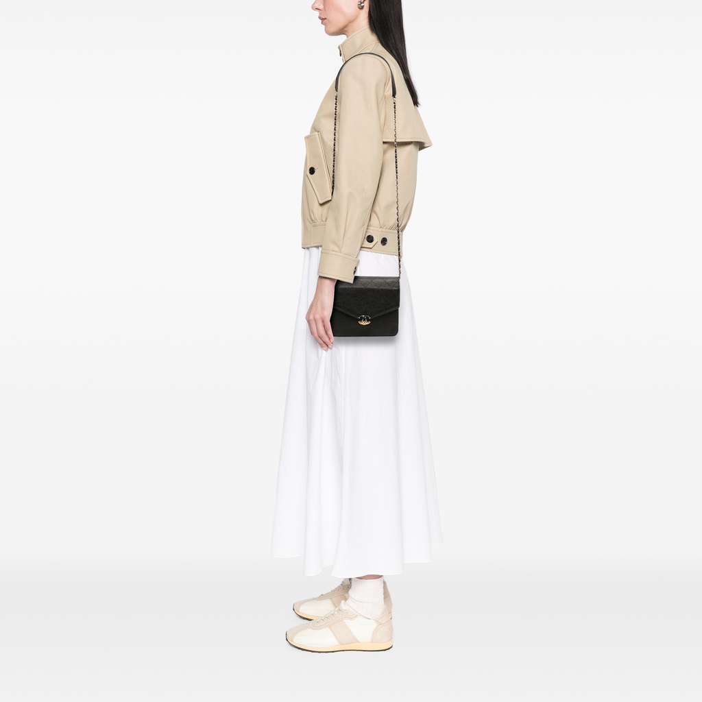 Chanel Paris-Cuba Square Quilted Caviar Thread Around Wallet On Chain - Image 11