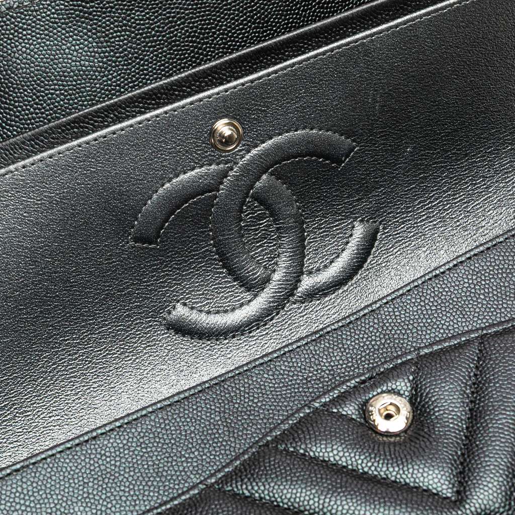 Chanel Medium Classic Chevron Caviar Double Flap - Image 10