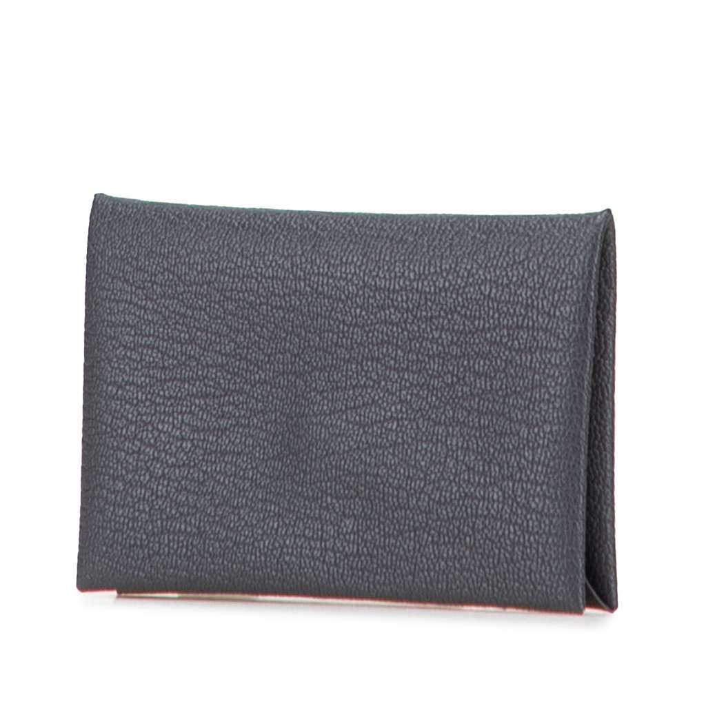 Hermès Chevre Mysore Calvi Duo Compact Verso Card Holder - Back view