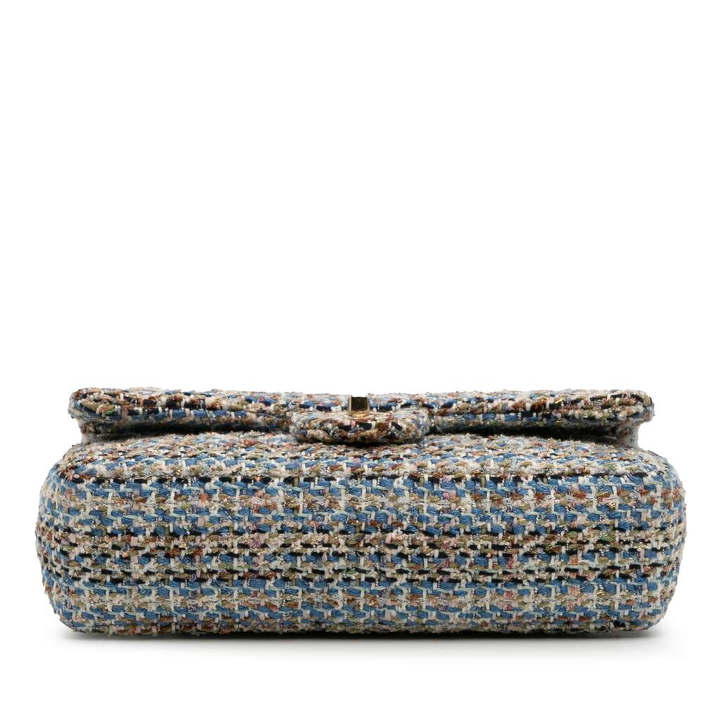 Chanel Medium Classic Multicolor Tweed Double Flap - 3