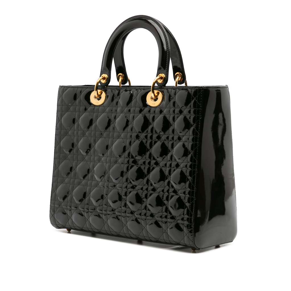 Dior Large Patent Cannage Lady Dior - 2
