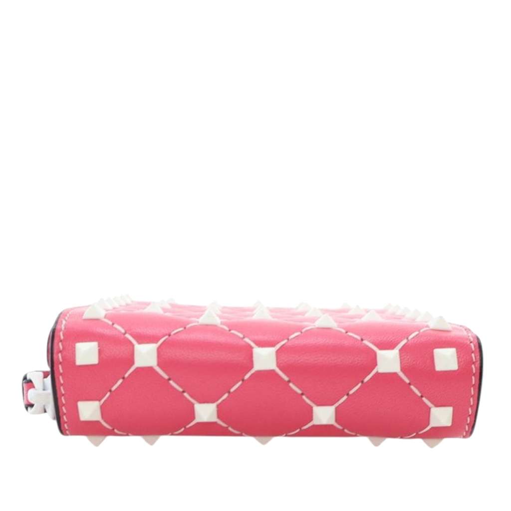 Valentino Lambskin Free Rockstud Spike Compact Zip Around Wallet - 4