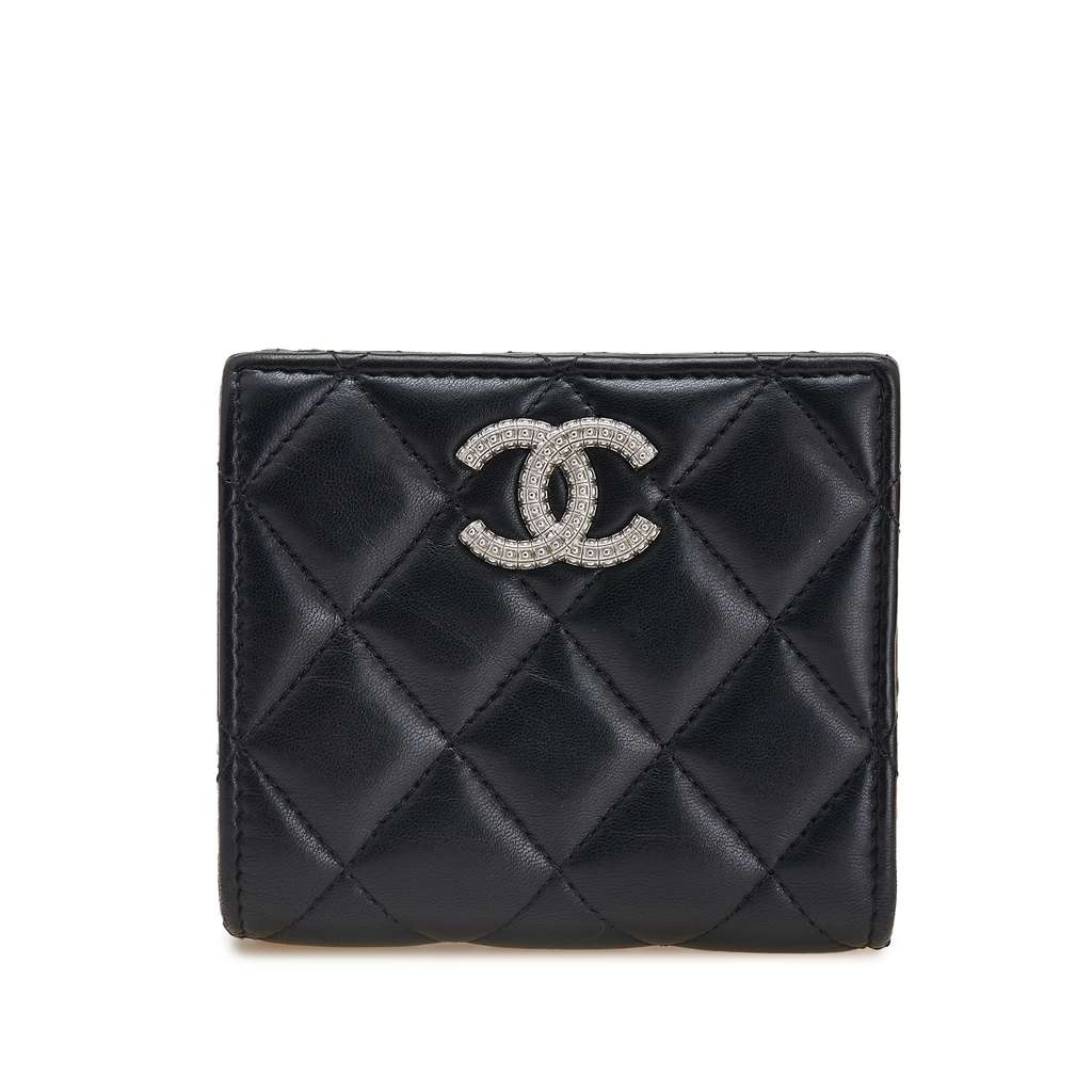 Chanel CC Quilted Lambskin Compact Bifold Wallet