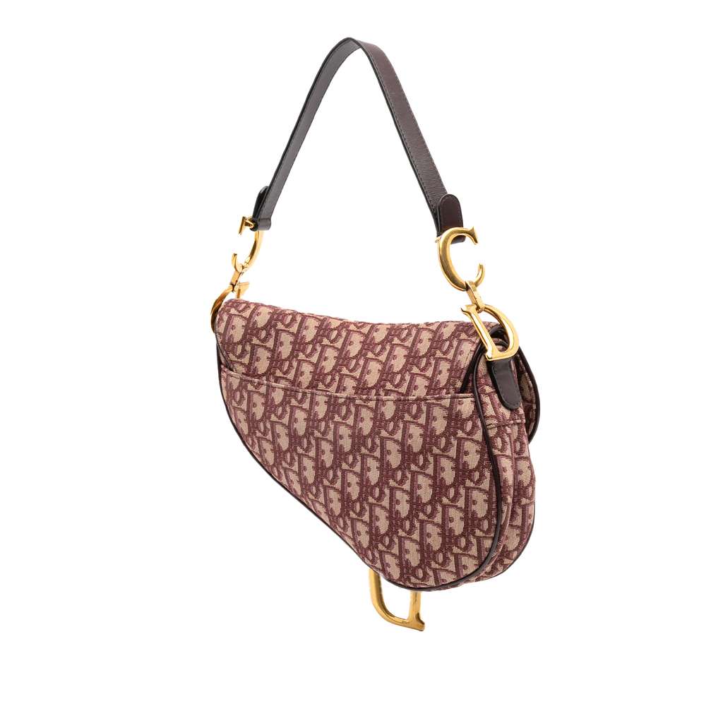 Dior Oblique Canvas Saddle Bag - Back view