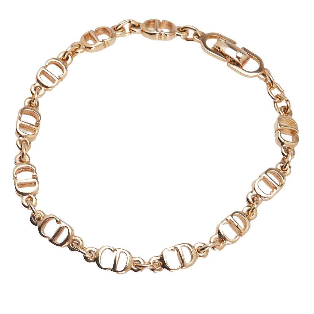Dior Gold Plated CD Logo Chain Bracelet - 2