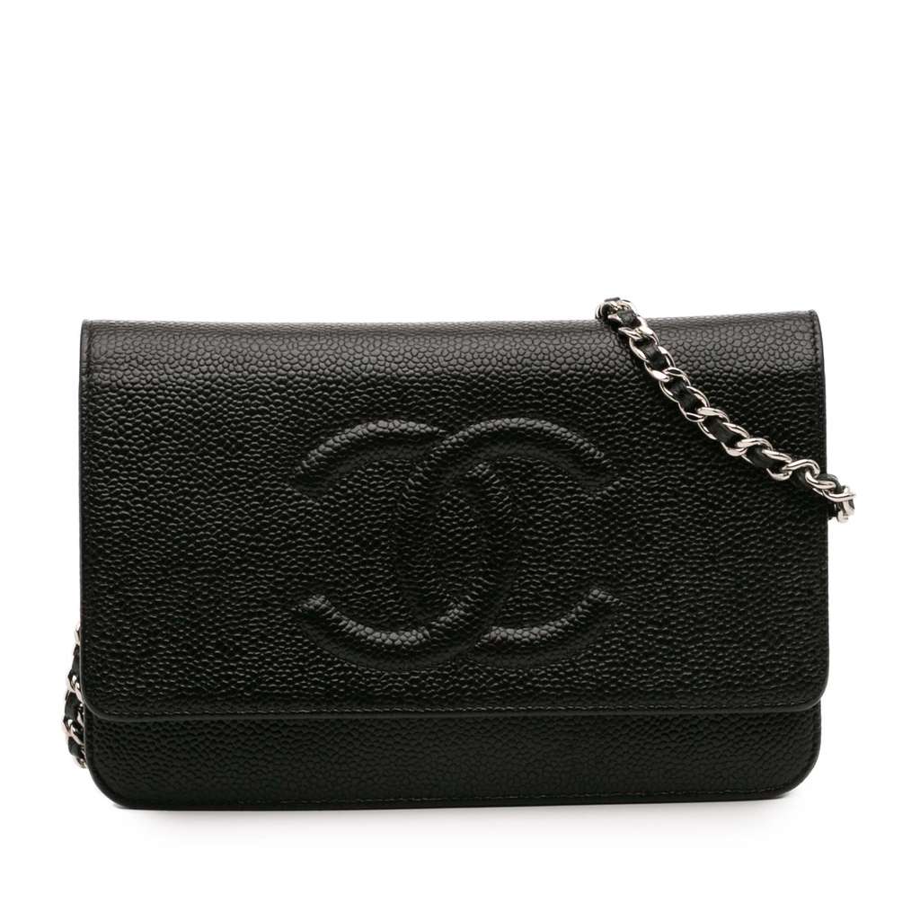 Chanel CC Caviar Wallet On Chain