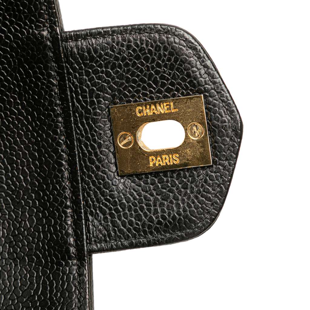 Chanel CC Chevron Caviar Turnlock Vanity Bag - Side view